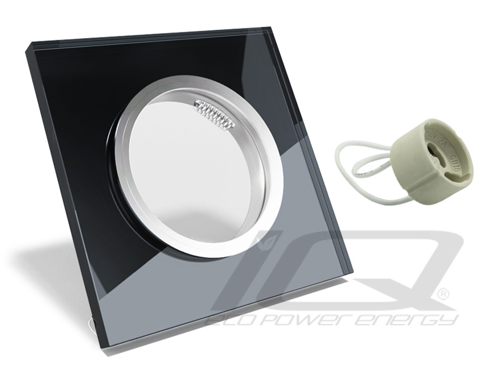 ZESTAW OPRAWA SZKLANA SUFITOWA + GU10 5W LED CW Zasilanie sieciowe