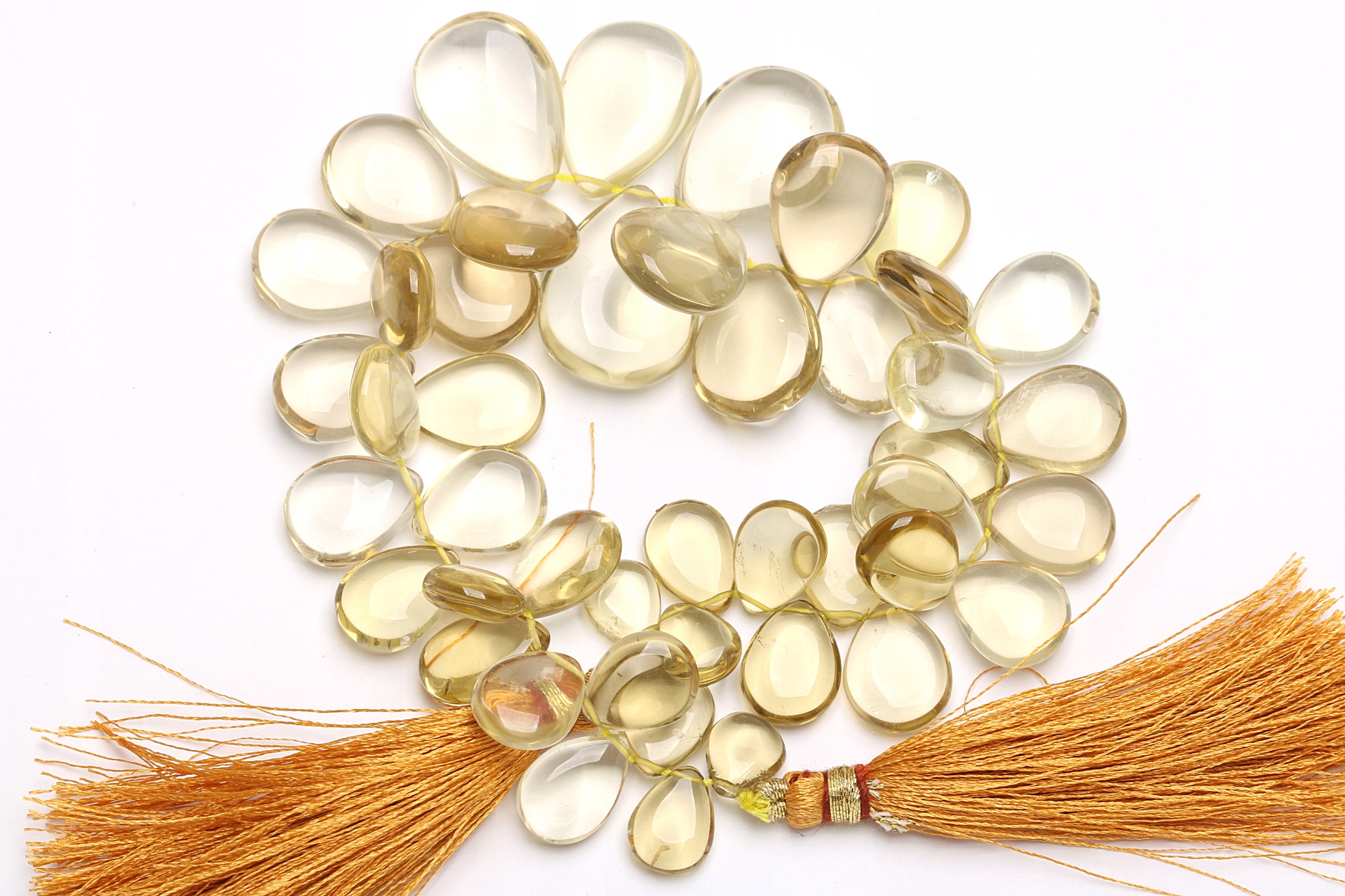 Citronový křemen briolette šňůrka 21cm