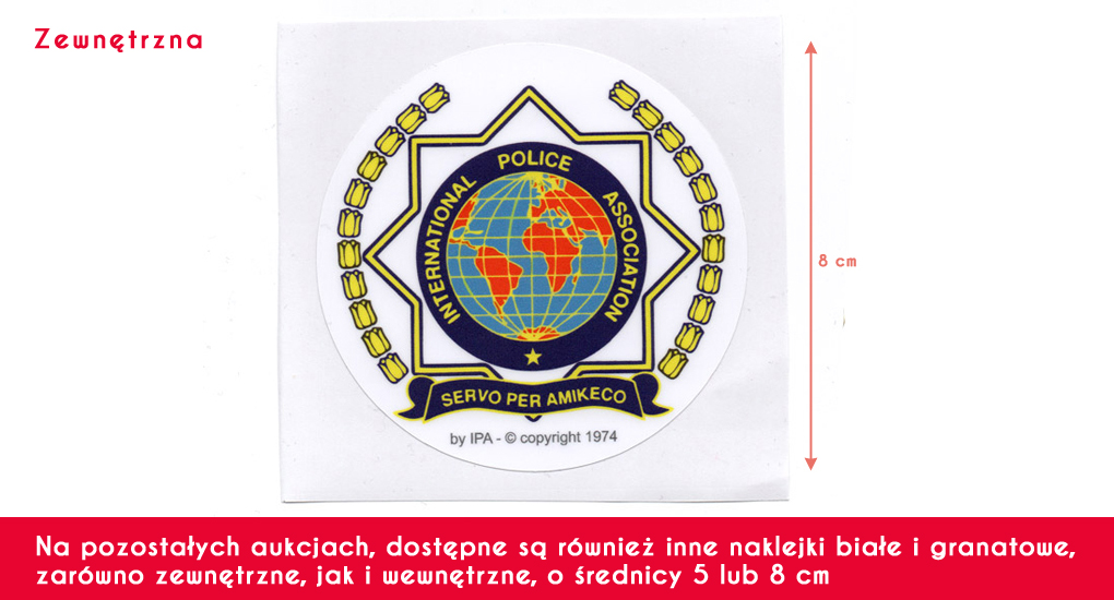 IPA POLICJA NAKLEJKA SAMOCHODOWA średnica 8 cm zew Waga produktu z opakowaniem jednostkowym 0.1 kg