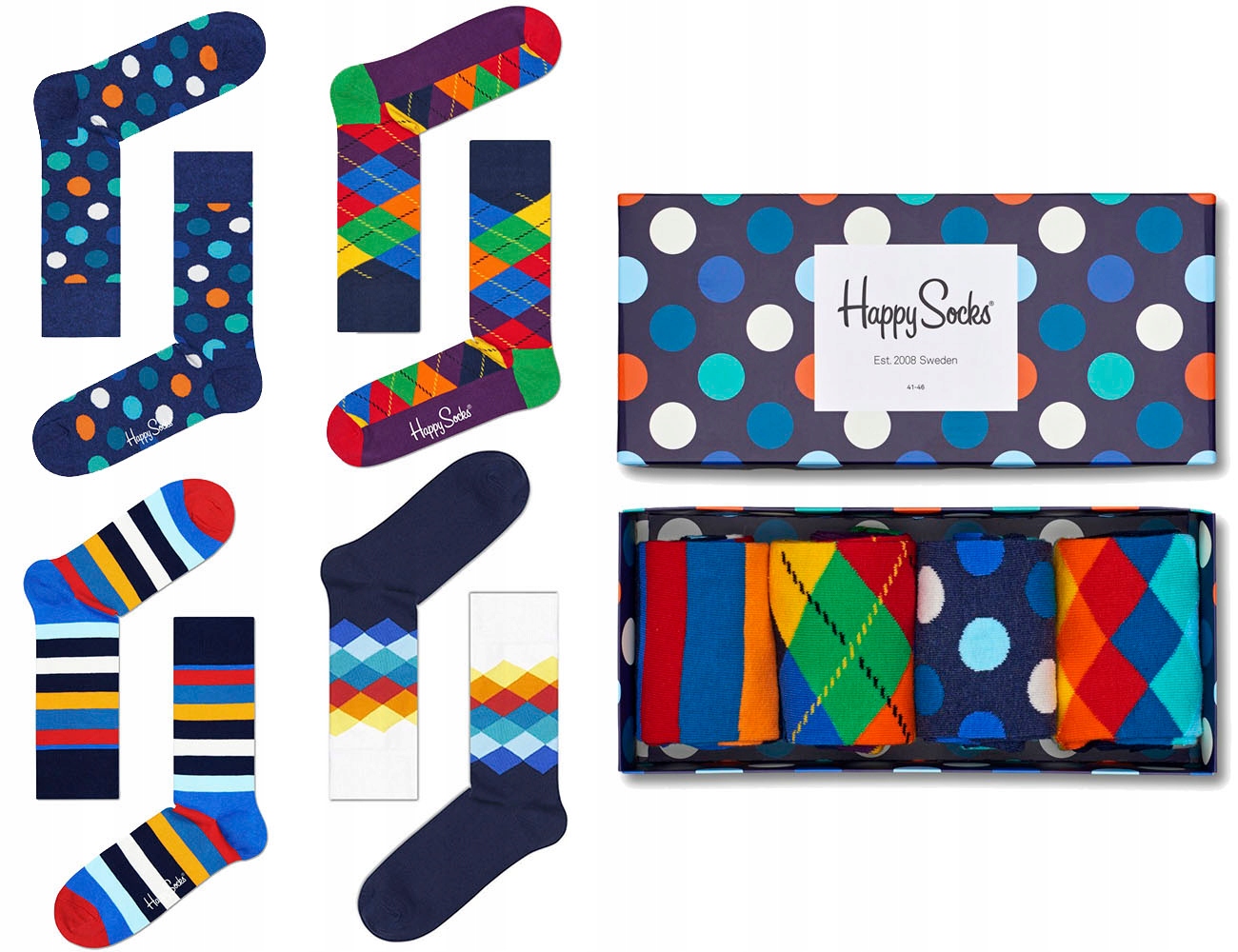 

Hapy Socks Trendy MIX Gift Box kropki - 4 Pary - d