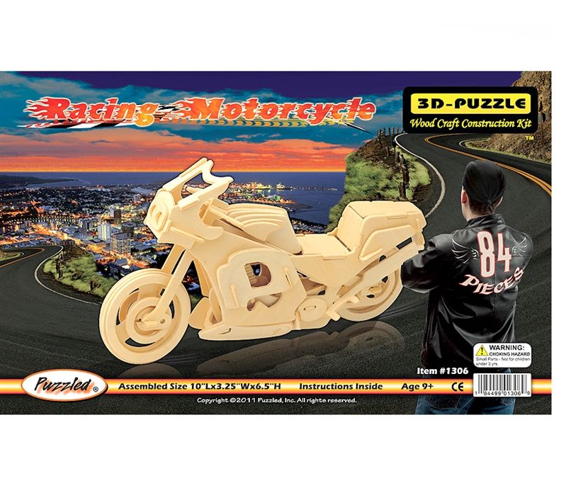 PUZZLE DREWNIANE 3D MOTOCYKL MOTOR WYŚCIGOWY EAN (GTIN) 6912802050234