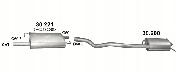 Tłumik końcowy VW Transporter V T5 poj.2,0 TSi Numer katalogowy części 30.200