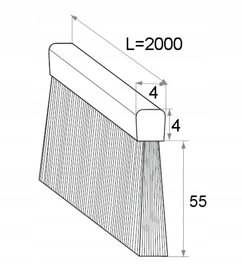 Szczotka uszczelniająca do profili H-55 mm L-2m EAN (GTIN) 0055000000000