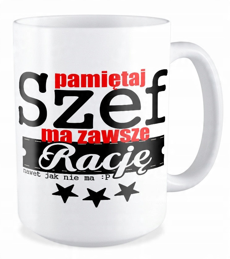 

Duży Kubek Szef Szefowa Kierownik Dużo Wzorów