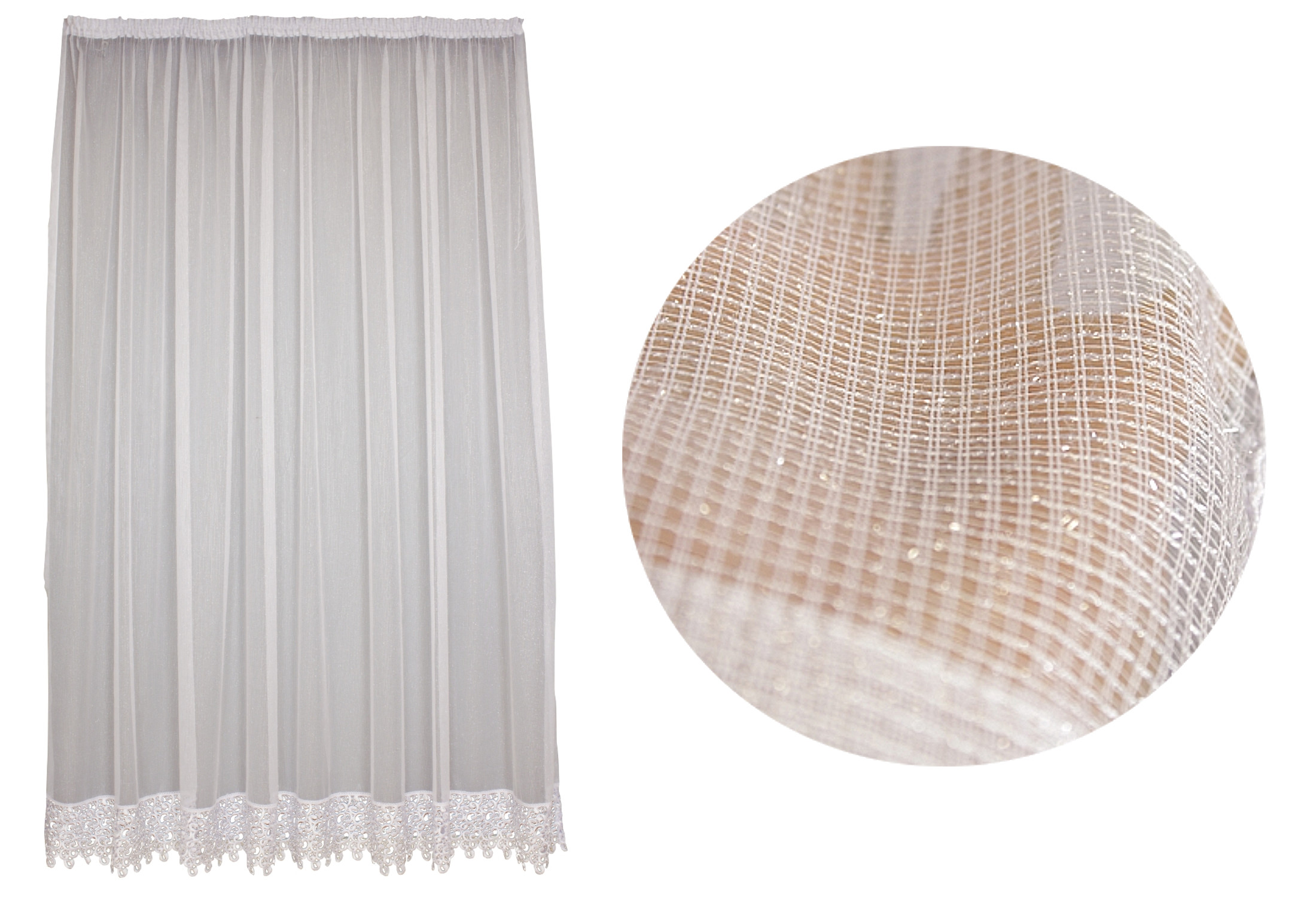 Záclona Z Guipure Záclona Siatka Strieborná 400x250výška