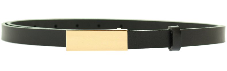 

Damski Pasek Skórzany złota klamra Czarny Skóra Pl