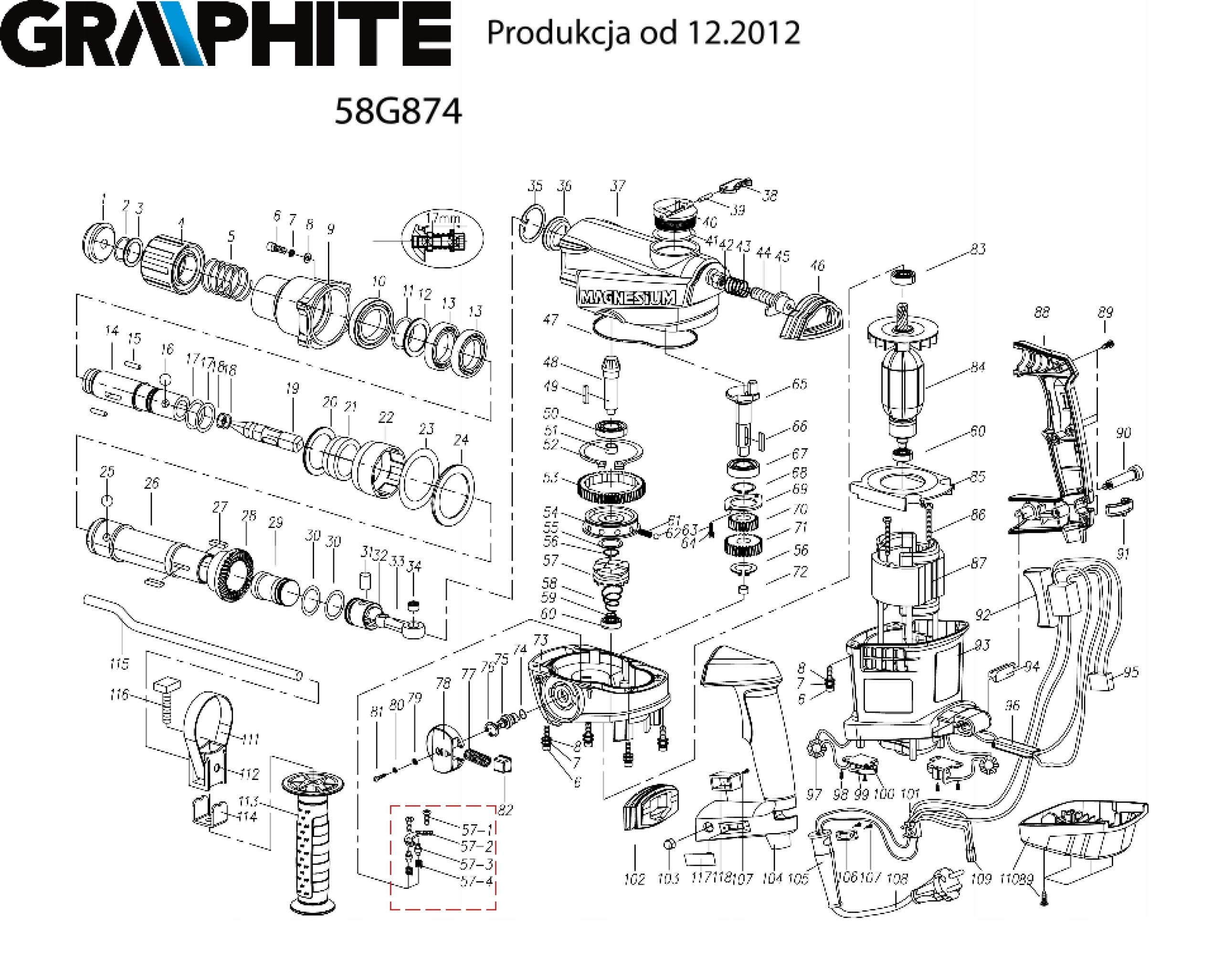 Graphite STOJAN CEWKI DO MŁOTA 58G874 Rodzaj cewka
