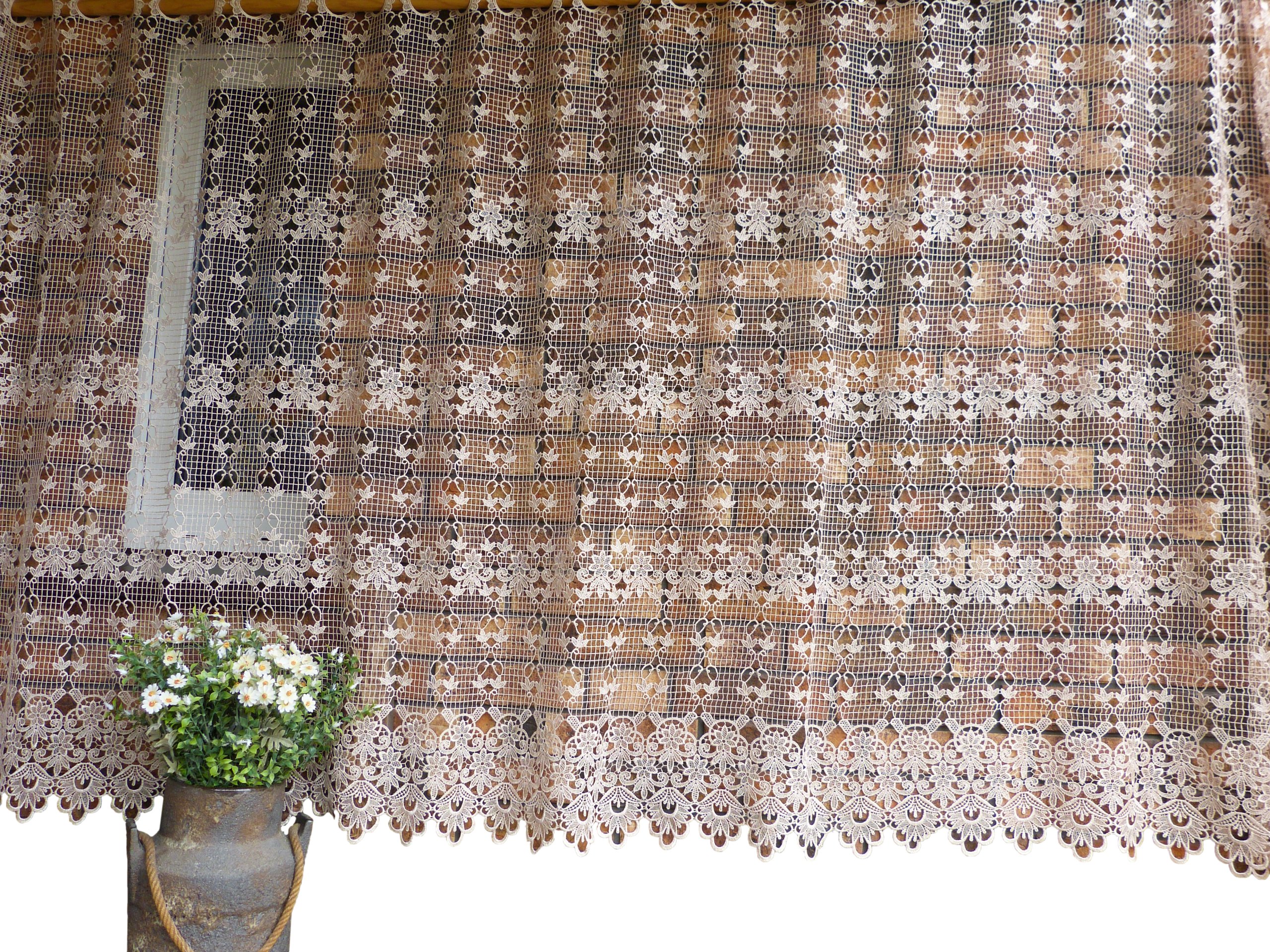 záclona záclony z gipiury 100x140 staré zlato květy