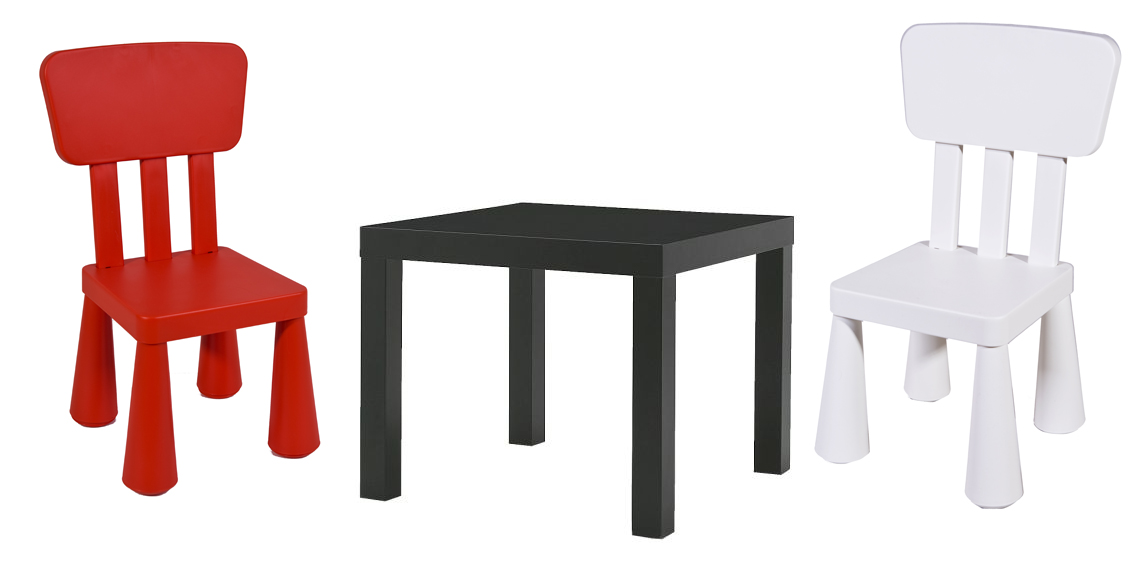 IKEA stolik LACK +2 krzeselka MAMMUT mamut GRATISY Kolekcja Ikea