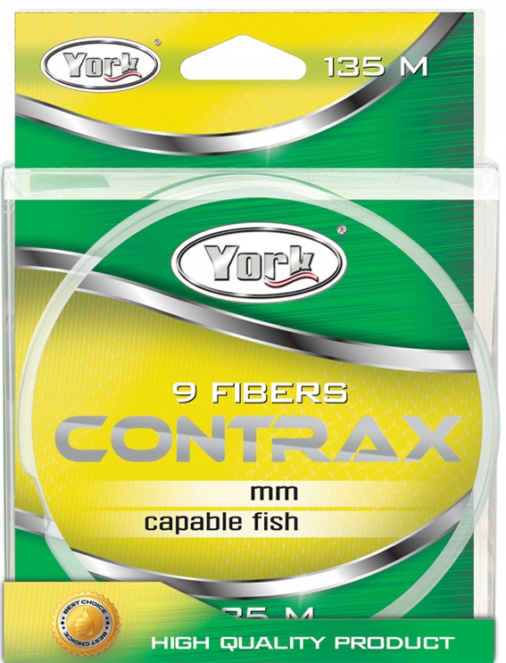 Plecionka York Contrax 9 Splotów Fluo Żółta 0,16 mm x 135 m