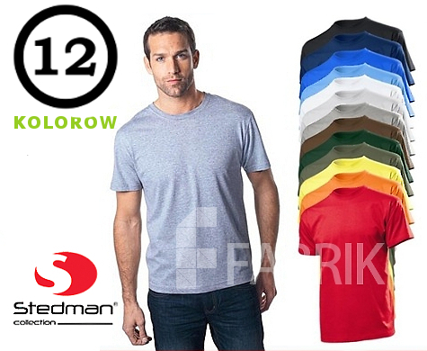 12 KOL - STEDMAN COMFORT Męska Koszulka T-shirt- L Wzór dominujący bez wzoru