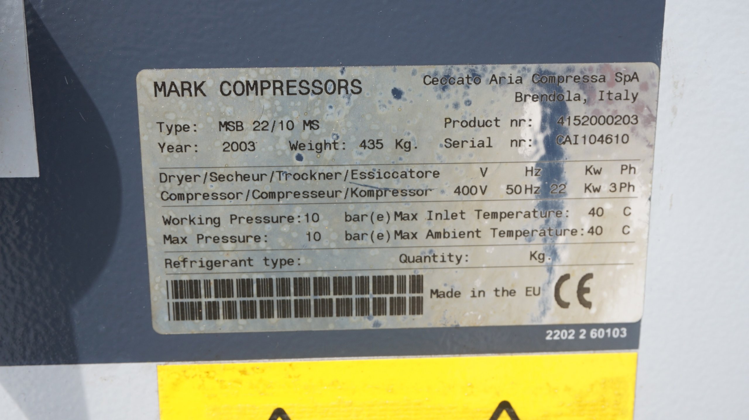 KOMPRESOR ŚRUBOWY MARK 22kw+PIASKARKA215L+ZBIORNIK Rodzaj syfonowa