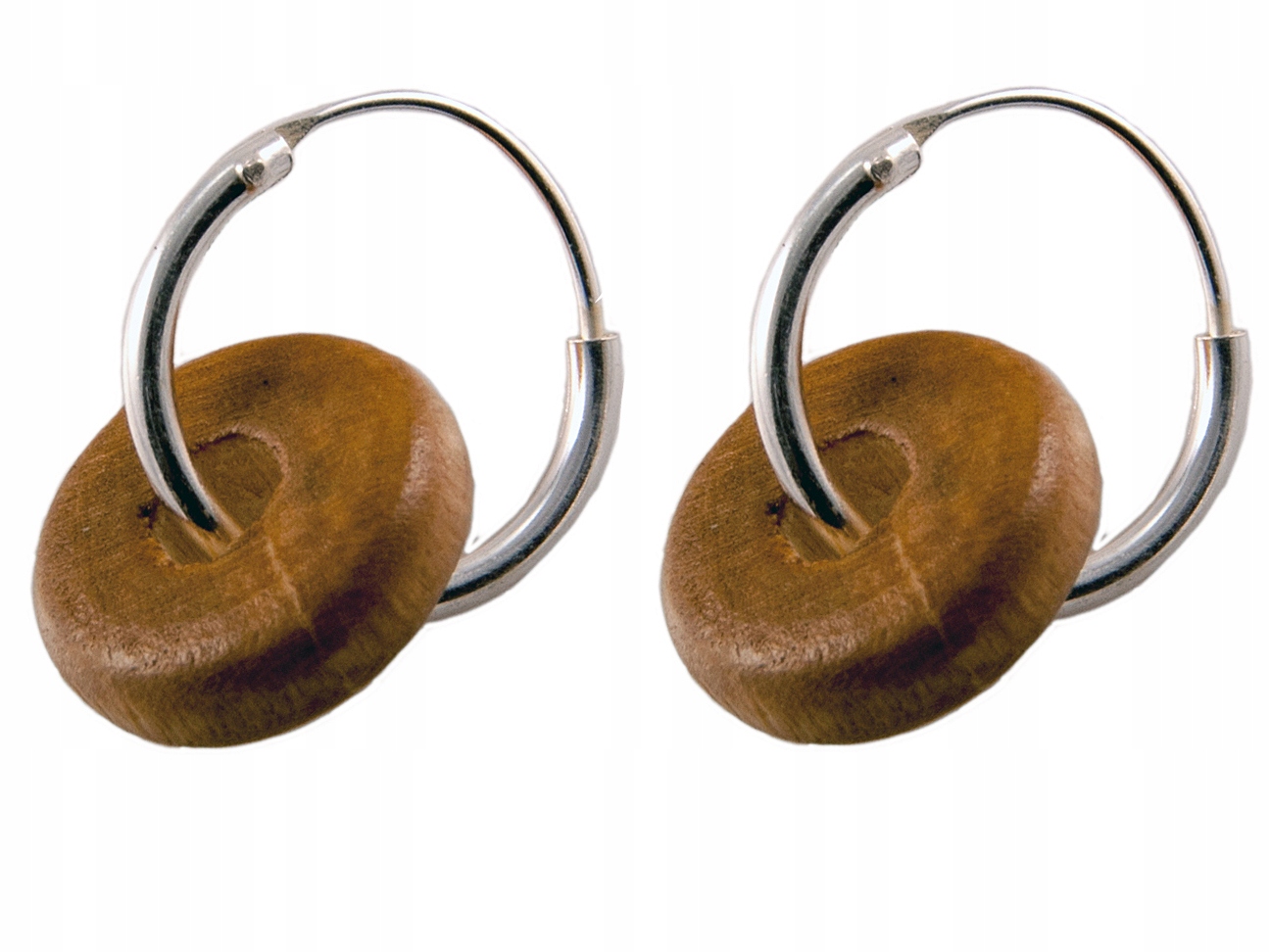 

Versil kolczyki koła kółka 10 mm drewno srebro 925