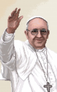 Výšivka křížová sada kanva+mulina+jehly Papež