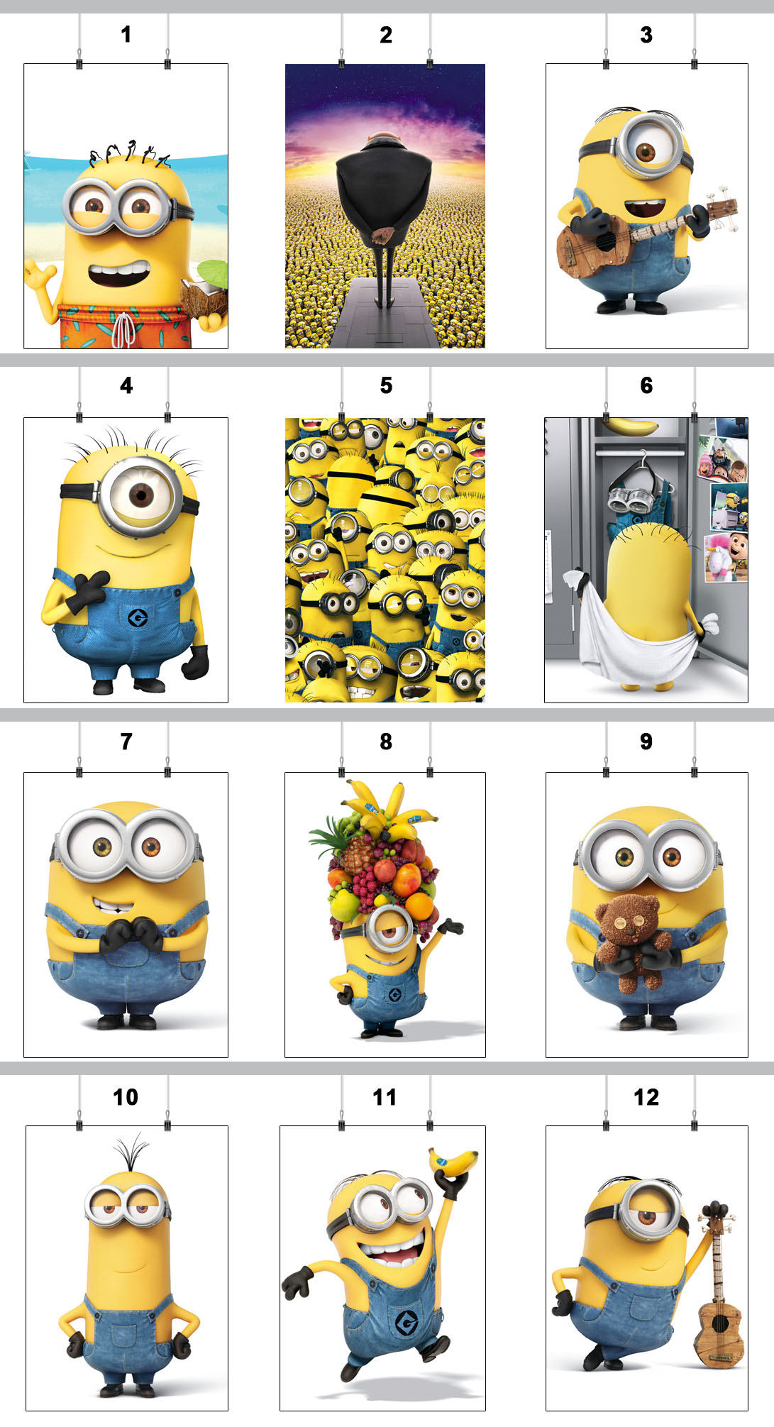 PLAKAT MINIONKI MINIONS 59x42 CM 36 WZORÓW MATOWY Marka inna