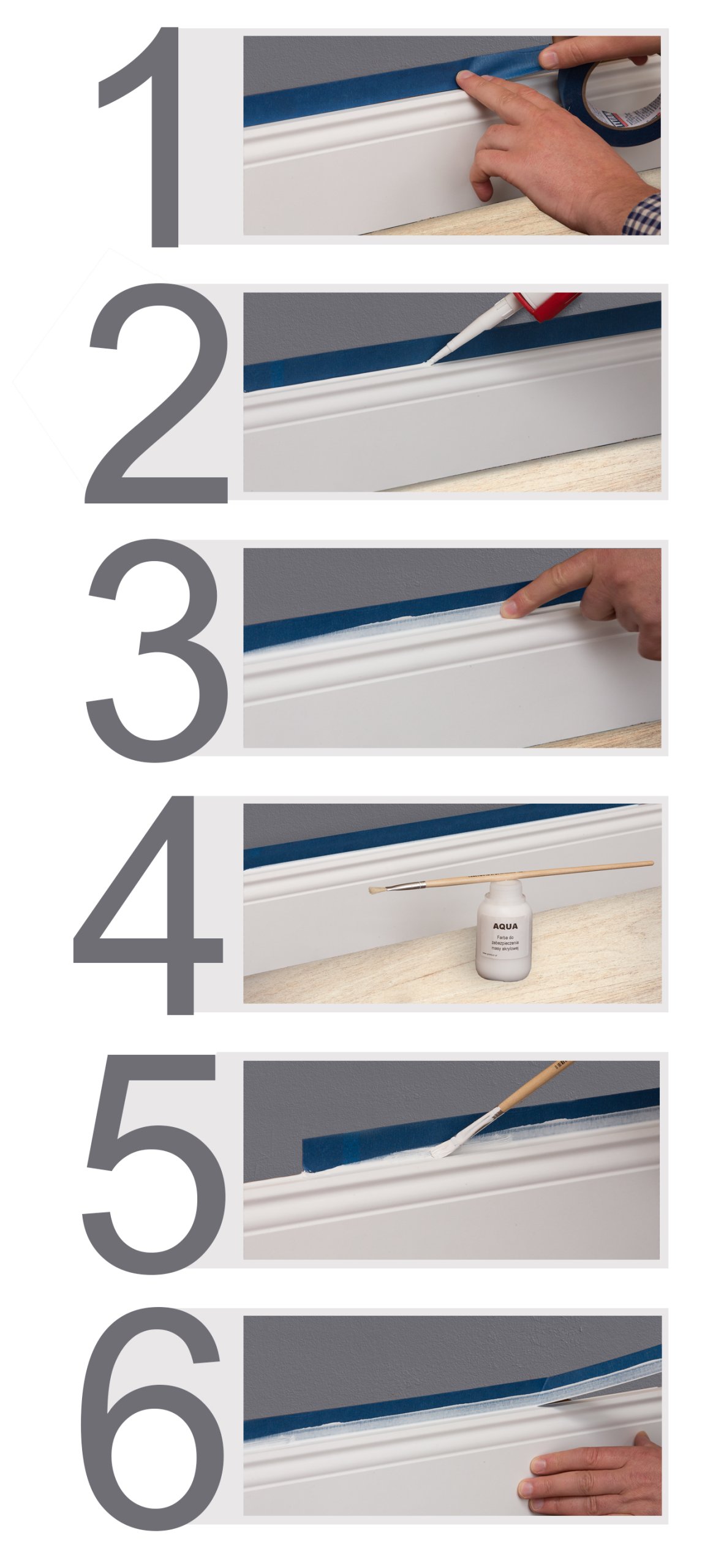 80x16 mm LISTWA PRZYPODŁOGOWA BIAŁA MDF DEKORACYJNA COKÓŁ PROMIEŃ R2 Kolor biały