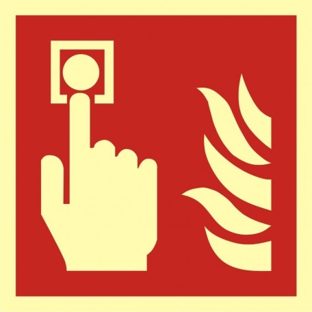 

Alarm pożarowy znak 10x10 płyta Pcv