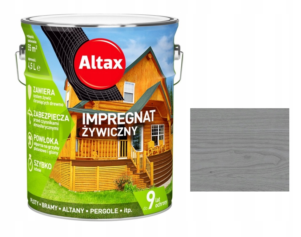 

Altax Impregnat Żywiczny Do Drewna 4,5L Szary