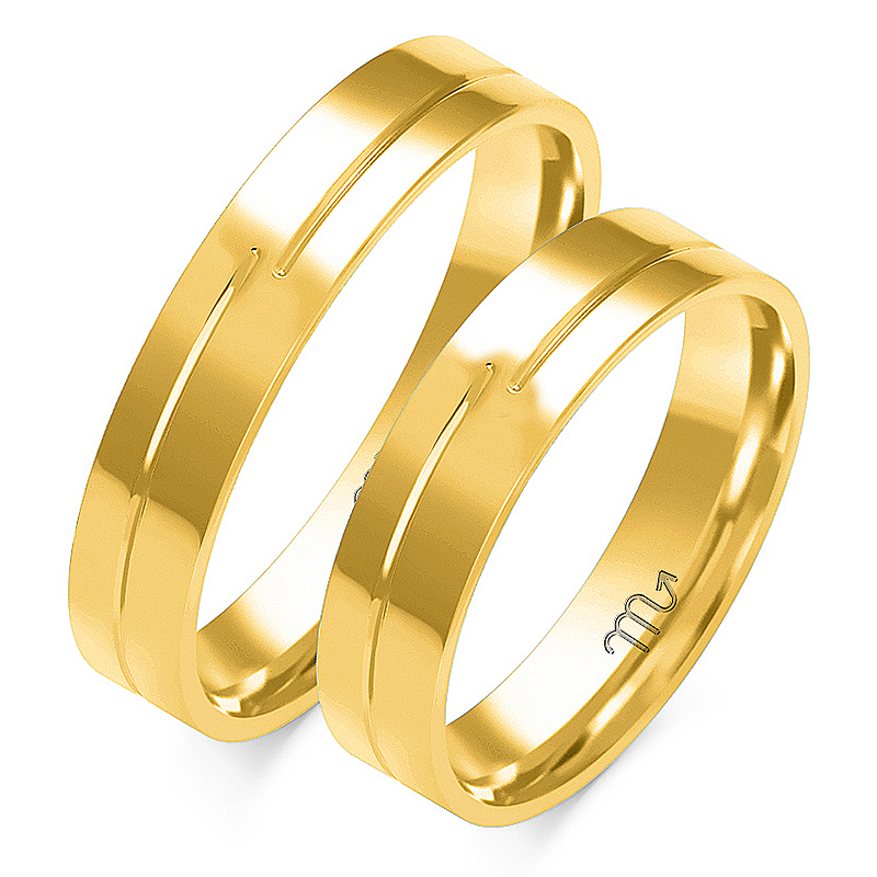 Zlaté 14K Svatební Prsteny 5,5mm id O-80Z