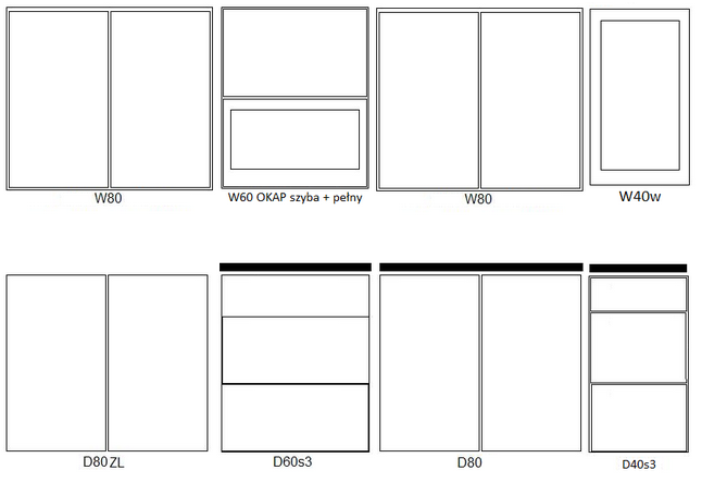 Meble kuchenne TAFLA BIAŁY WYSOKI POŁYSK MDF 2,6M Kod producenta 5903736009246