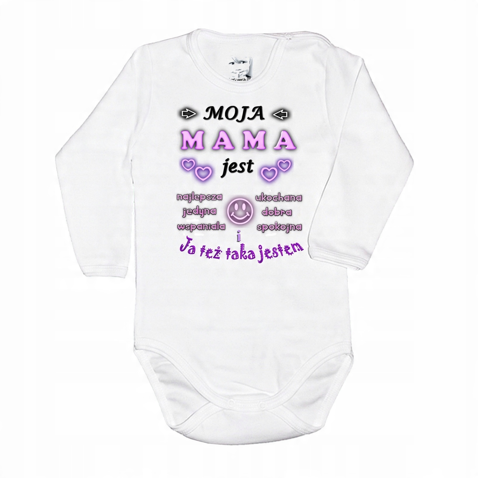 

Body 74 długi rękaw nadruk Moja Mama Jest