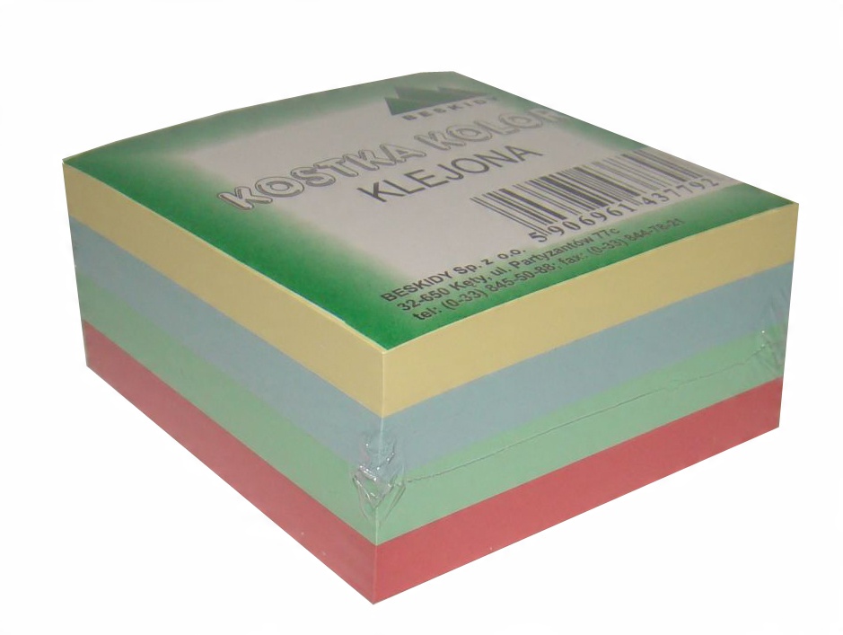 

Kostka papierowa klejona 8,5x8,5 400k. kolorowa
