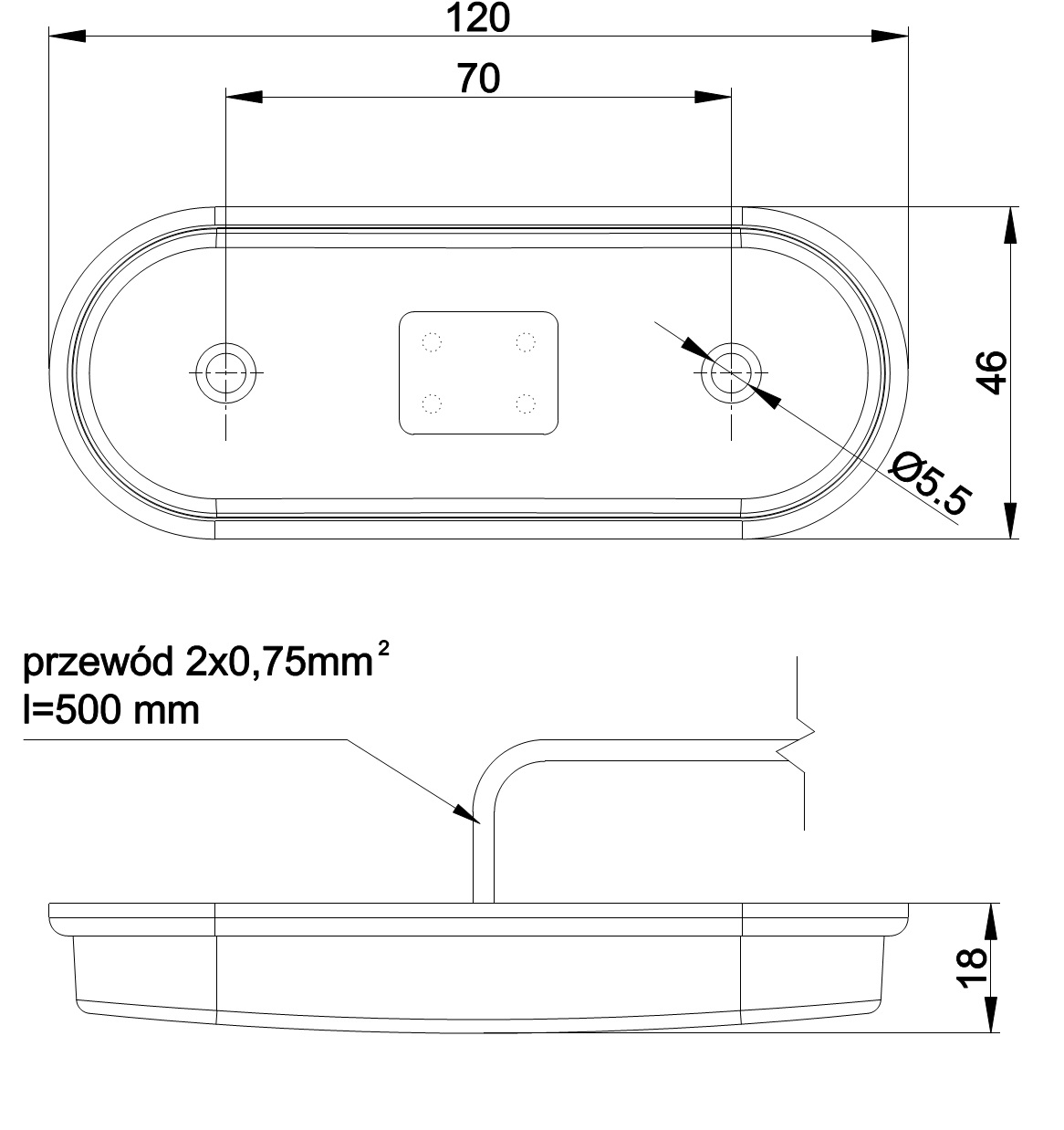 LAMPA LAMPKA OBRYSOWA DIODOWA LED 12/24V Typ samochodu Autobusy Niezdefiniowany Samochody ciężarowe Samochody dostawcze Samochody kempingowe