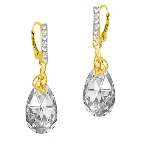 

Złote kolczyki Glam Calcium i Swarovski - Pudełko!