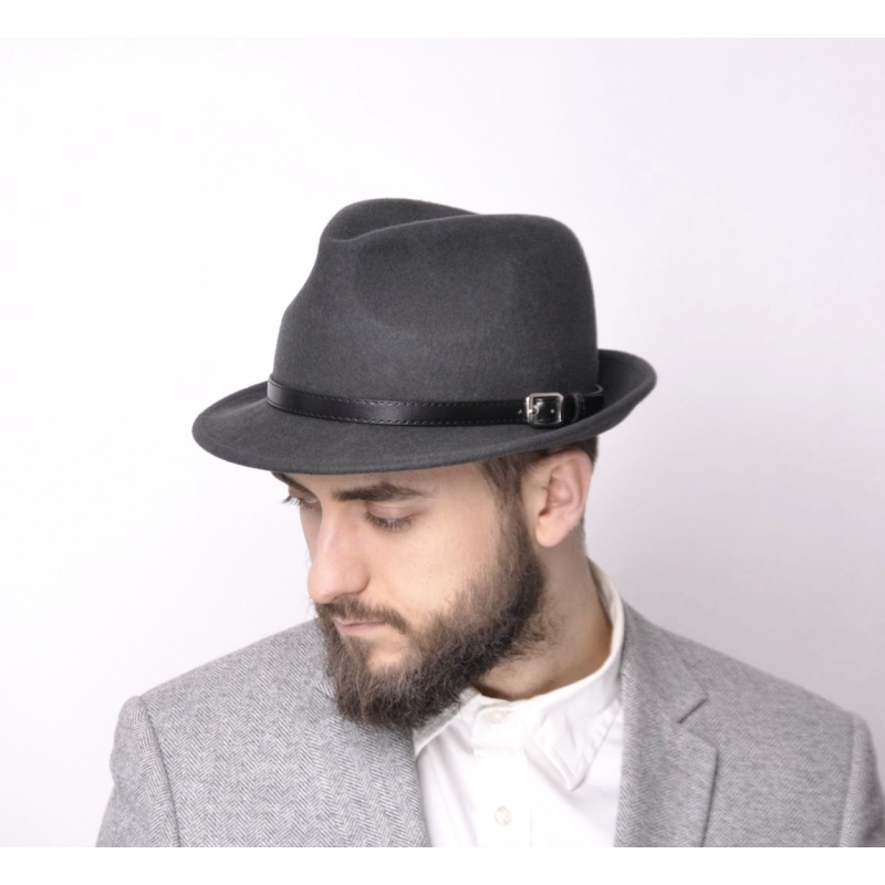 

Kapelusz męski fedora Richard 100% wełna 56 szary