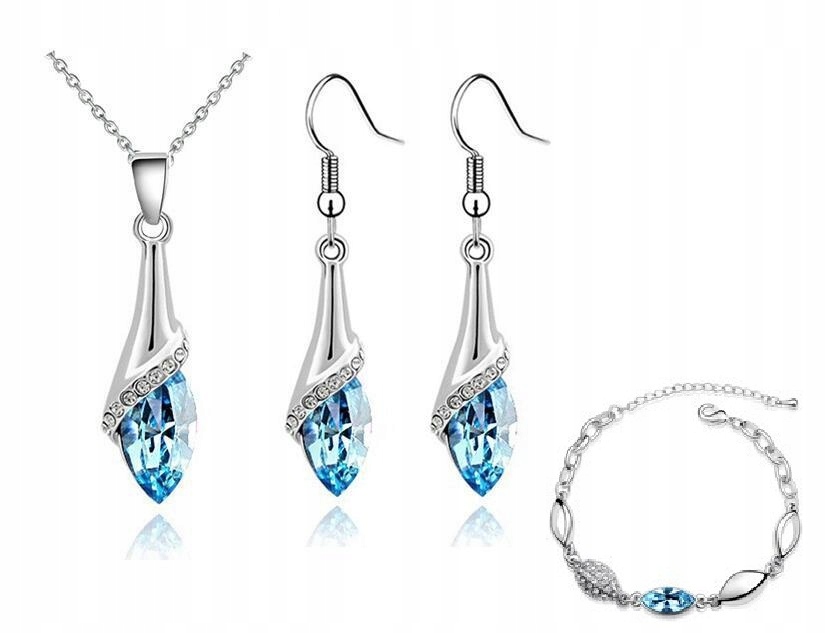 

Walentynki Komplet kr Swarovski prezent Srebrny
