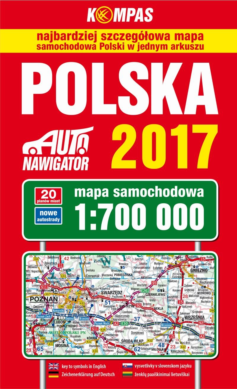 

Polska 2017 Mapa samochodowa 1:700 000