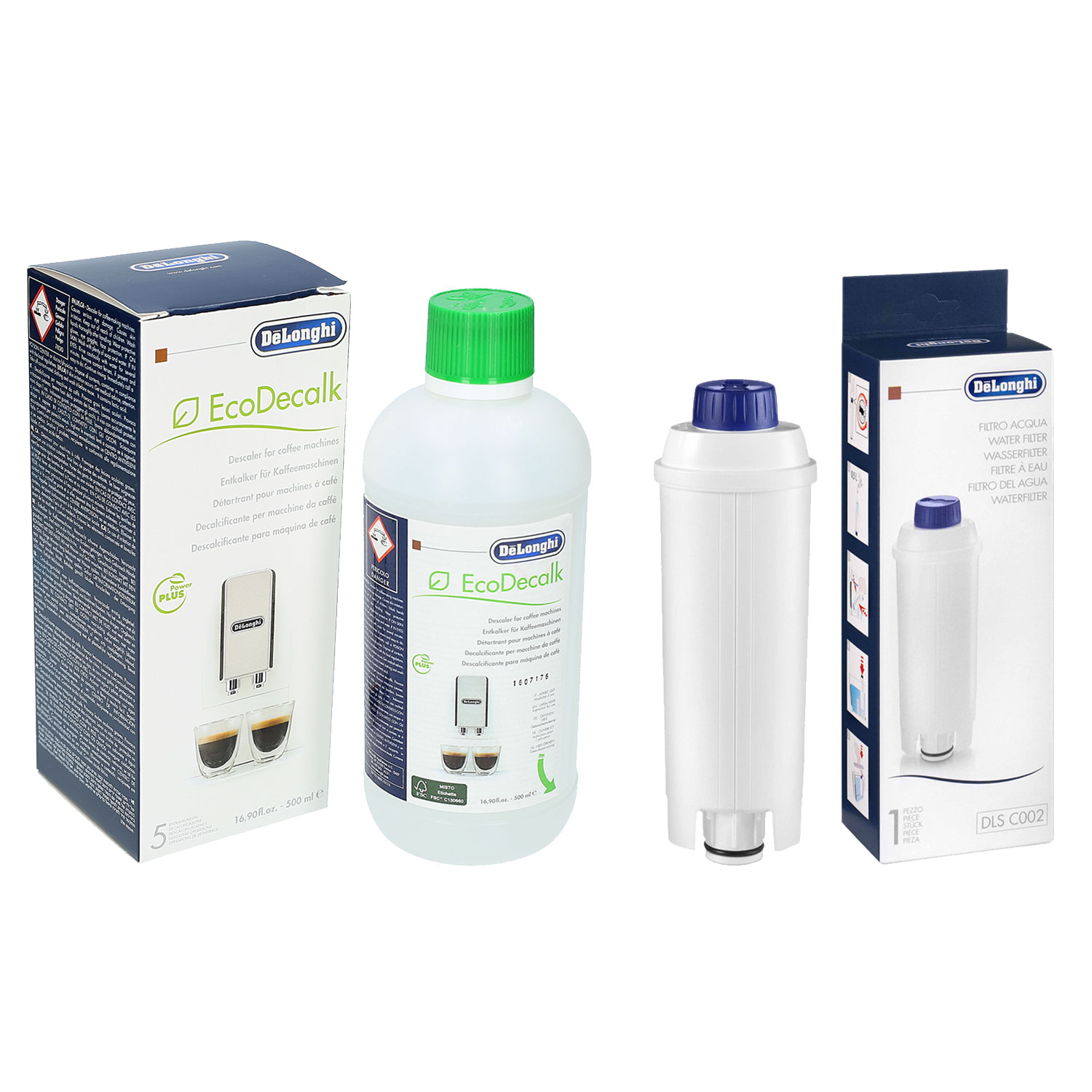 

Zestaw DeLonghi Filtr Wody + Odkamieniacz 500 ml