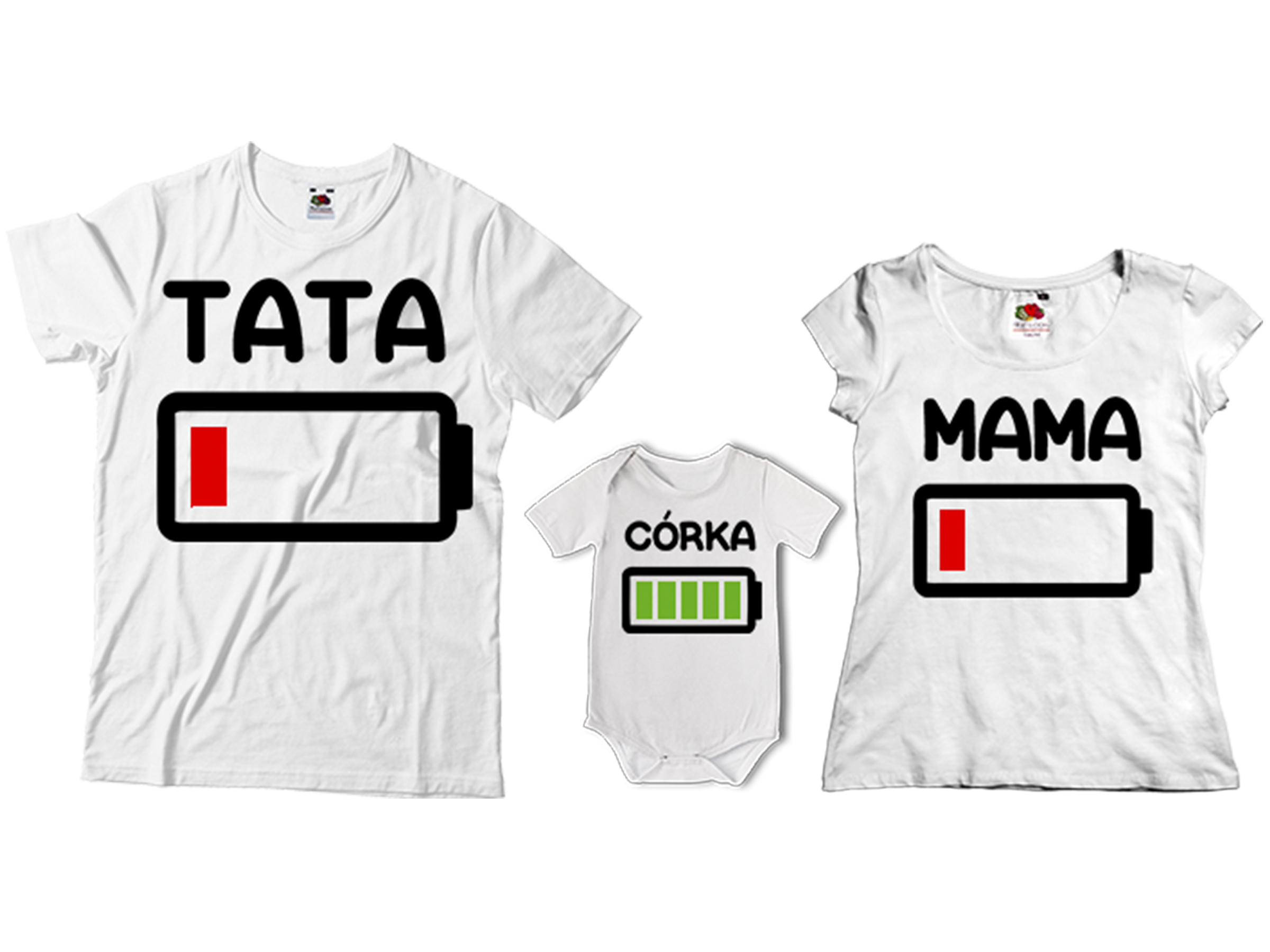 

Komplet Dwóch Koszulek Body Mama Tata Syn Córka