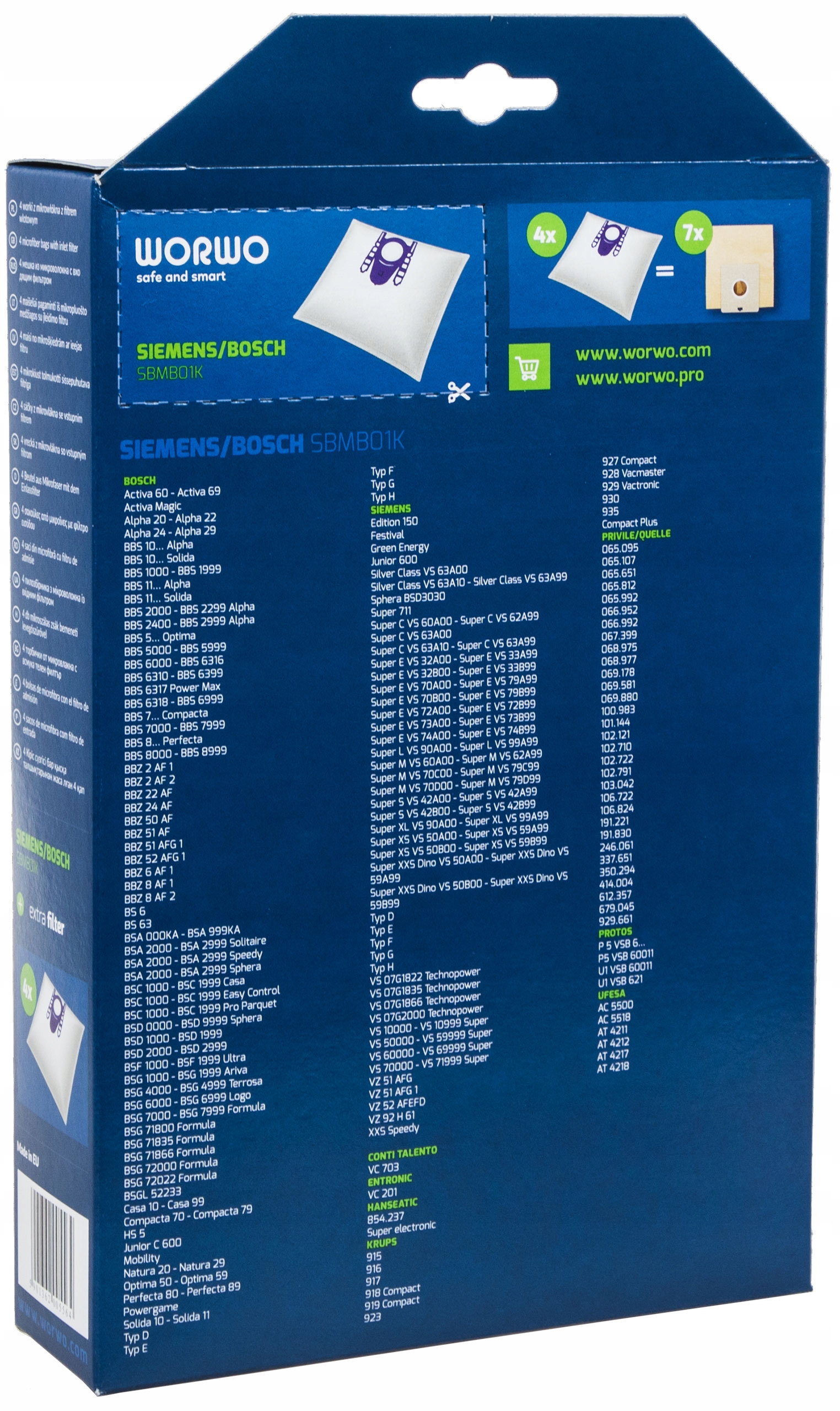 12x WORKI DO ODKURZACZA BOSCH Seria 2 BGLS2BA2 Kod producenta SBMB01 x3