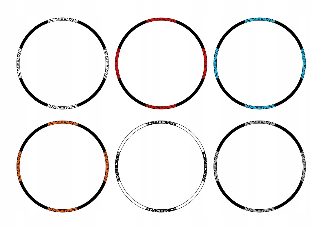 Zestaw naklejek RACE FACE naklejki obręcze Szerokość 16 mm