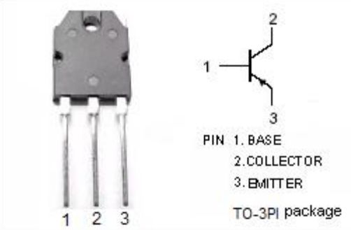 

Tranzystor 2SA1265 140V 10A Pnp TO3P