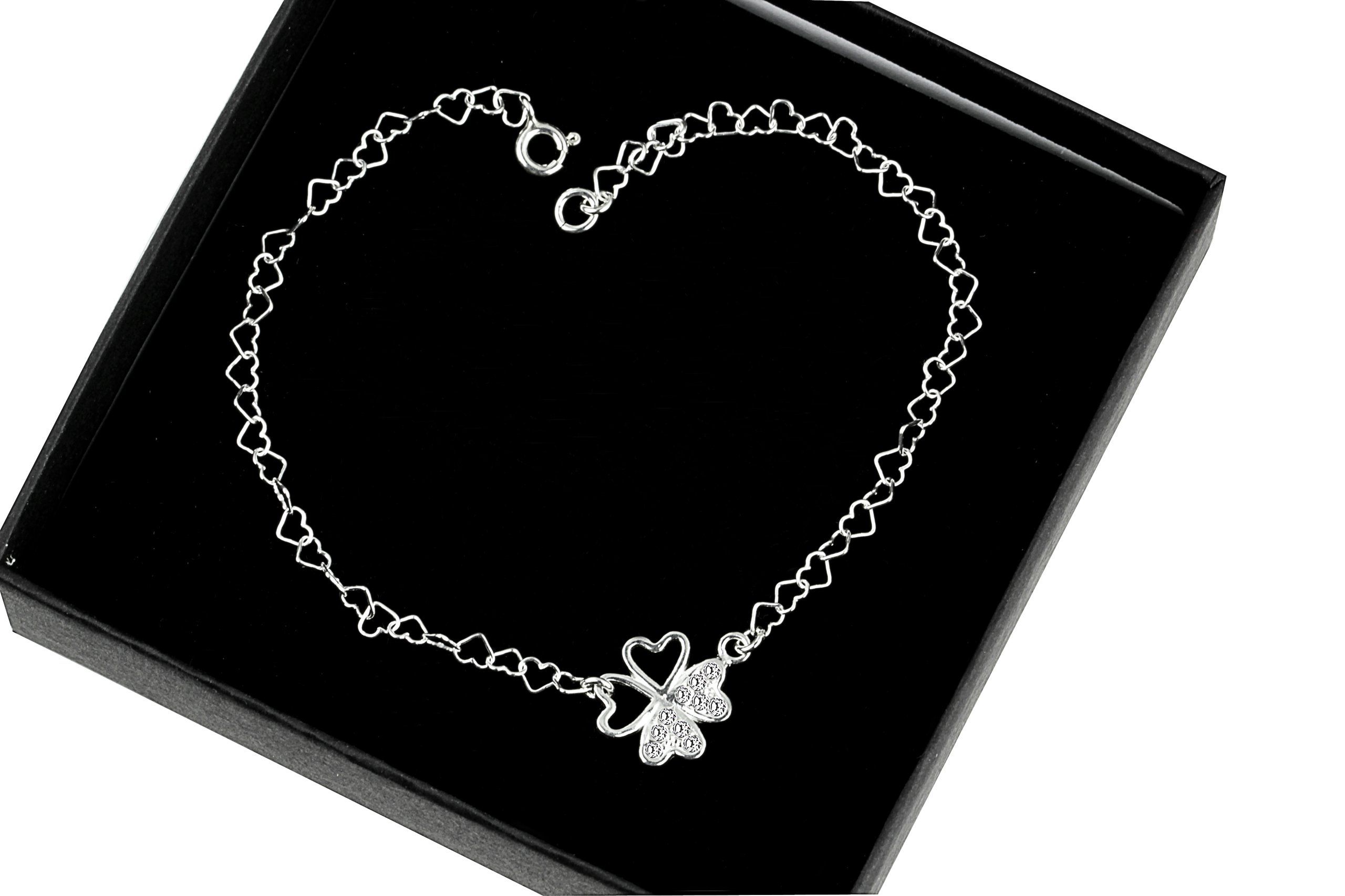 

Bransoletka Koniczynka Serce Kr. Swarovski Lucky !