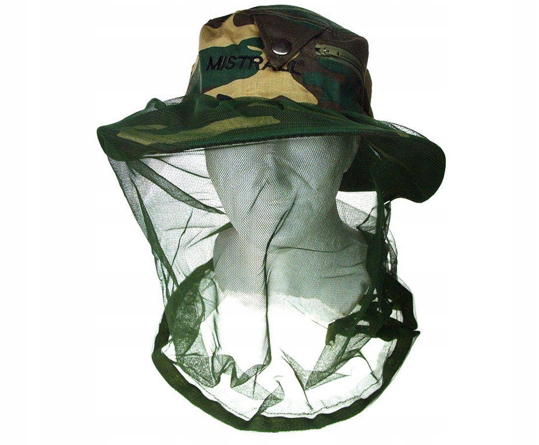 KAPELUSZ CZAPKA Z MOSKITIERĄ MISTRALL XL / 54-56cm Kolor dominujący odcienie zieleni