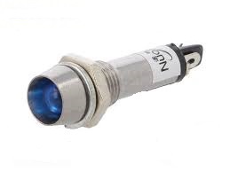Kontrolka LED 5mm wklęsła niebieska 12VDC Fi=8,2mm