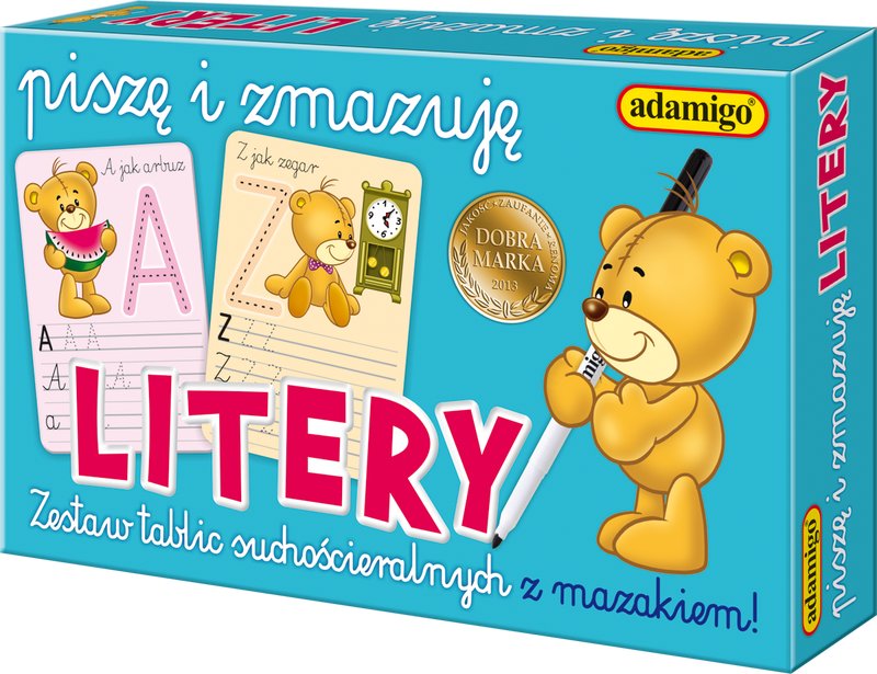 

Piszę i zmazuję Litery Nauka Pisania Adamigo