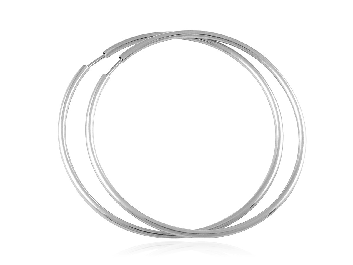 

Kolczyki Srebrne Koła Kółka 55MM Srebro Rodowane !