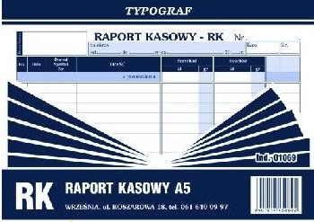 

Raport kasowy Rk A5 Typograf 01069