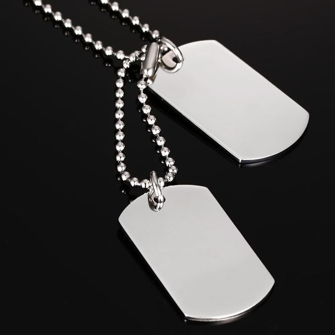 PODWÓJNY NIEŚMIERTELNIK Z ŁAŃCUSZKIEM +TWÓJ GRAWER Marka STEELOVA