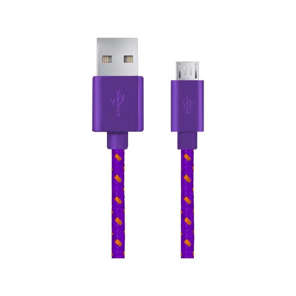 

Przewód Usb Microusb 1M Oplot Nylonowy Fioletowy