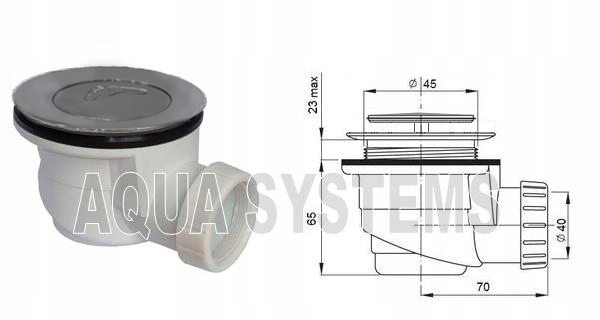 SYFON BRODZIKOWY NISKI ODPŁYW KLIK KLAK AUTOMAT Kod producenta SB0020