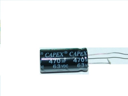 

Kondensator 470uF 63V 85*C 13x27mm Capex KPL=6szt