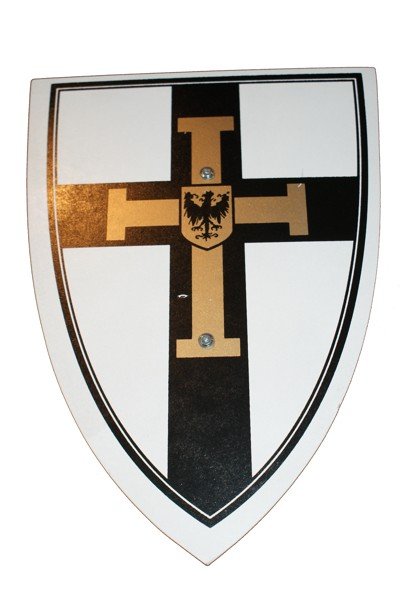 

Tarcza rycerska średnia z rączką 28x39 krzyż W-wa