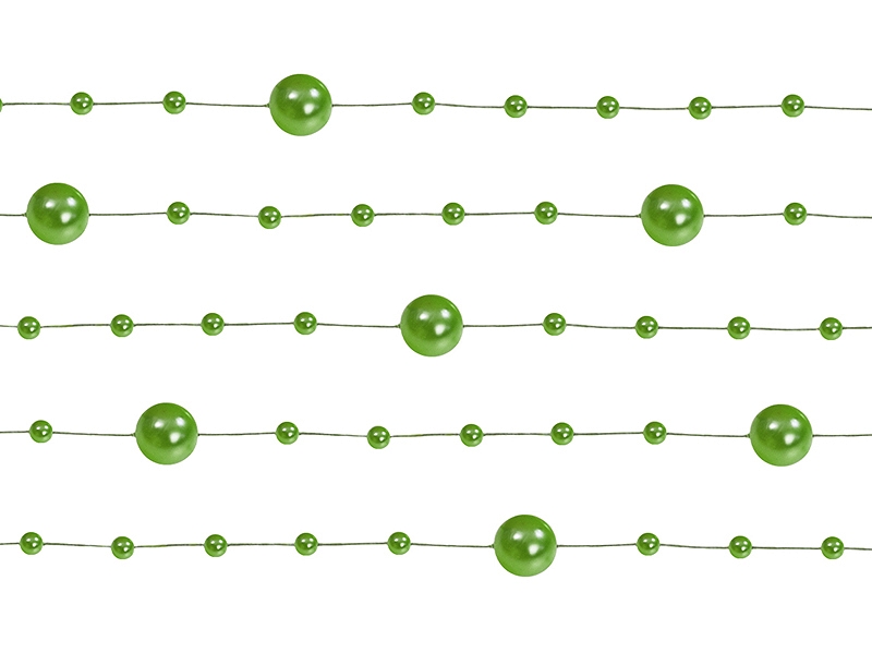 

Girlandy Zielone perłowe Perły na stół 6,5m 5szt