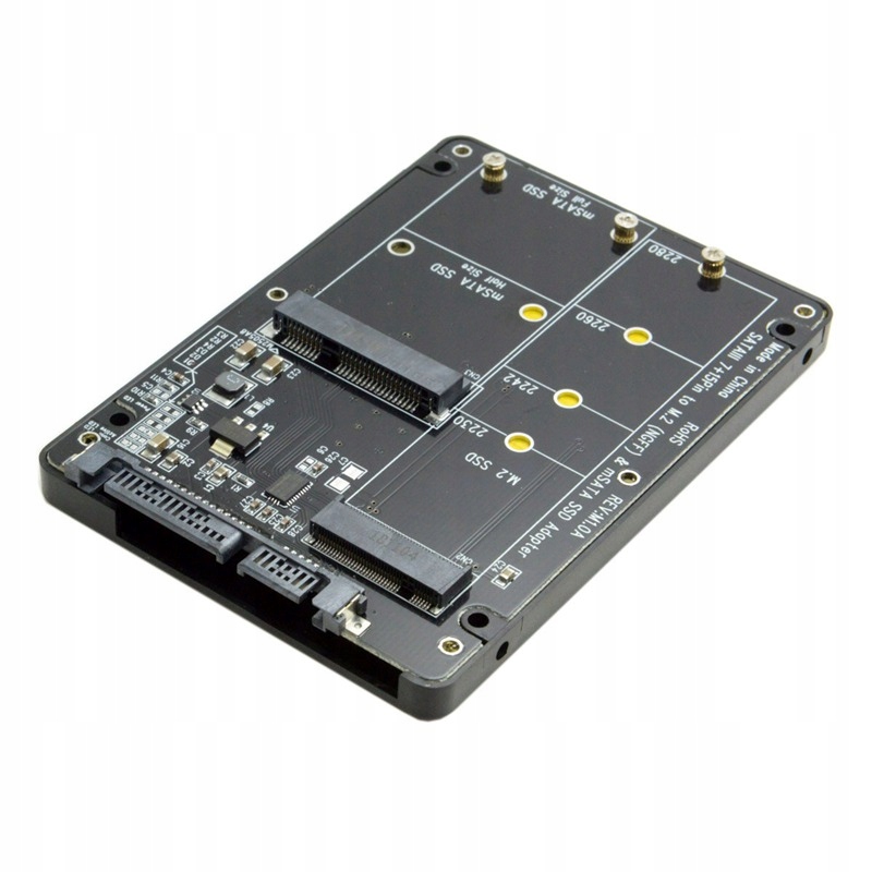 Adapter SATA3 M.2 NGFF mSATA SSD Dual Obudowa Marka WulkanCenPL