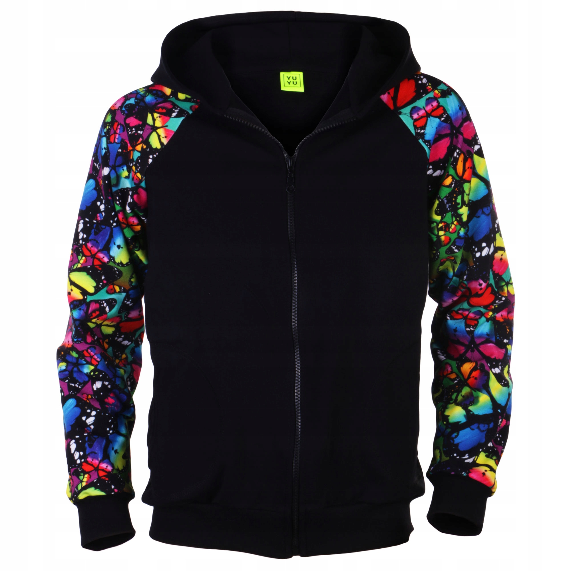

Bluza Z Kapturem Czarna + Rękawy Motyle M